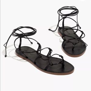 Madewell Boardwalk Lace-Up Sandal in Black